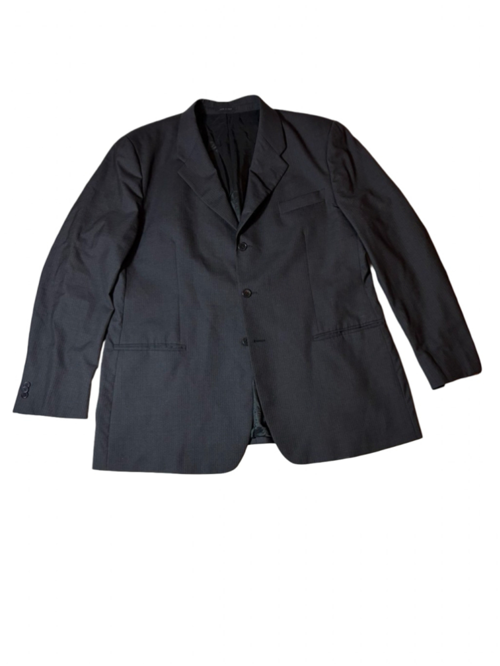 Emporio Armani Mens Blazer IT 60 US 50 Charcoal Pinstripe Wool Made Italy